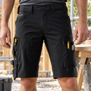 Stretch Work Shorts with Multiple Pockets - Black