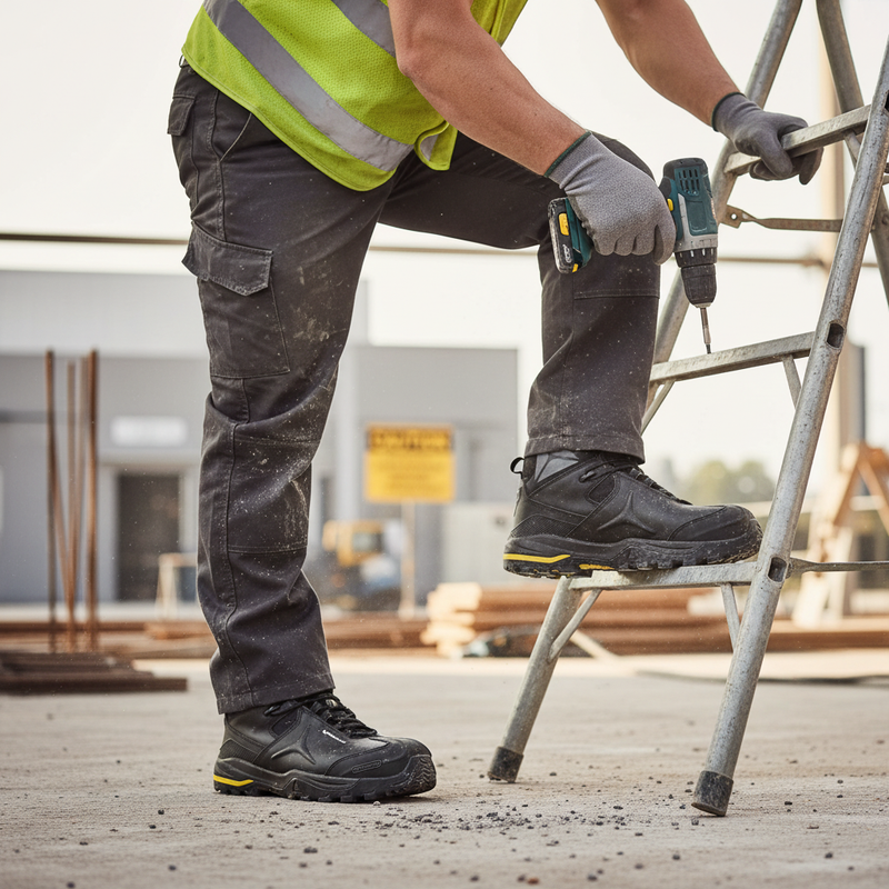 Gray Premium Composite Full Leather Safety Work Boots with Impact Protection