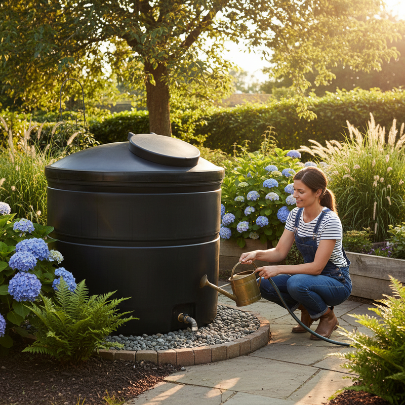 Dark Slate Gray Large Heavy Duty 1450 Litre Cylindrical Water Storage Tank