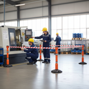 Gray Premium 9m² Retractable Post & Base Barrier Kit with Tape