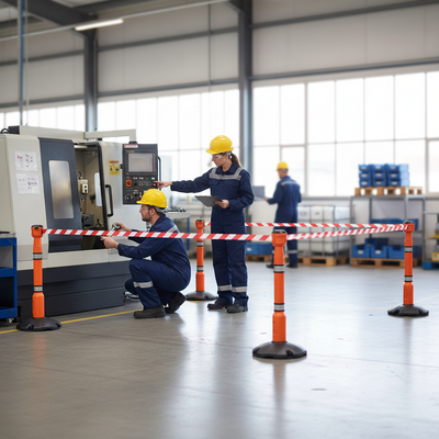 Premium 9m² Retractable Post & Base Barrier Kit with Tape