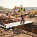 Dim Gray Temporary Heavy Duty Pedestrian Walkway Bridge for Construction Sites