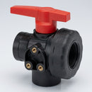 1" BSP Female 3-Way T Port Polypropylene Ball Valve, 16 Bar (view 2)