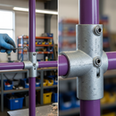 Black Premium 48.3mm Retro Fit Middle Cross Key Clamp for Durable Installations - High-Quality Professional Grade for Industrial and Commercial Applications