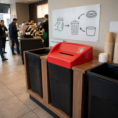 33 Litre paper cup lid & sleeve recycling bin