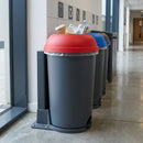 50 Litre Open Top Bin Grey with Coloured Donut Lid