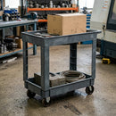 2-Tray Plastic Service Trolley 70mm Depth 225kg Capacity