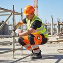 Gray Premium Hi-Vis Two Tone Trousers - Orange and Black