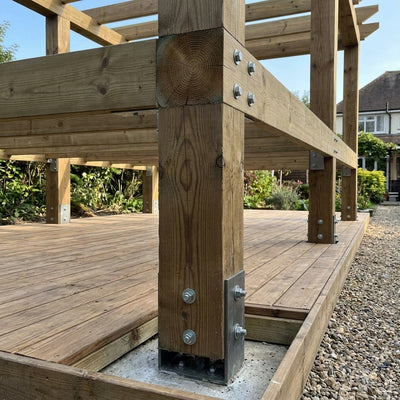 Larch Square Post Blunt 12ft x 7in x 7in (Treated)