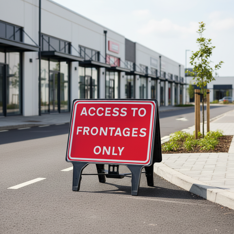 Gray Premium Access To Frontages Only Sign 1050x750mm