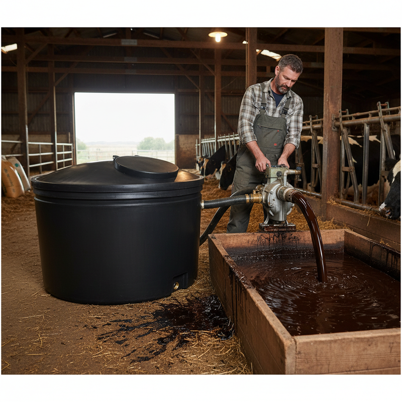 Black Premium Heavy Duty 1600 Litre Molasses Tank for Reliable Storage