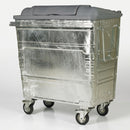 770 litre galvanised steel wheeled recycling waste container (view 2)