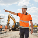 Light Gray High-Visibility Two Tone Short Sleeve Polo Shirt - Orange and Black