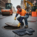 Dark Slate Gray Professional Manhole Cover Lifting Kit with Carry Case and Interchangeable Tips