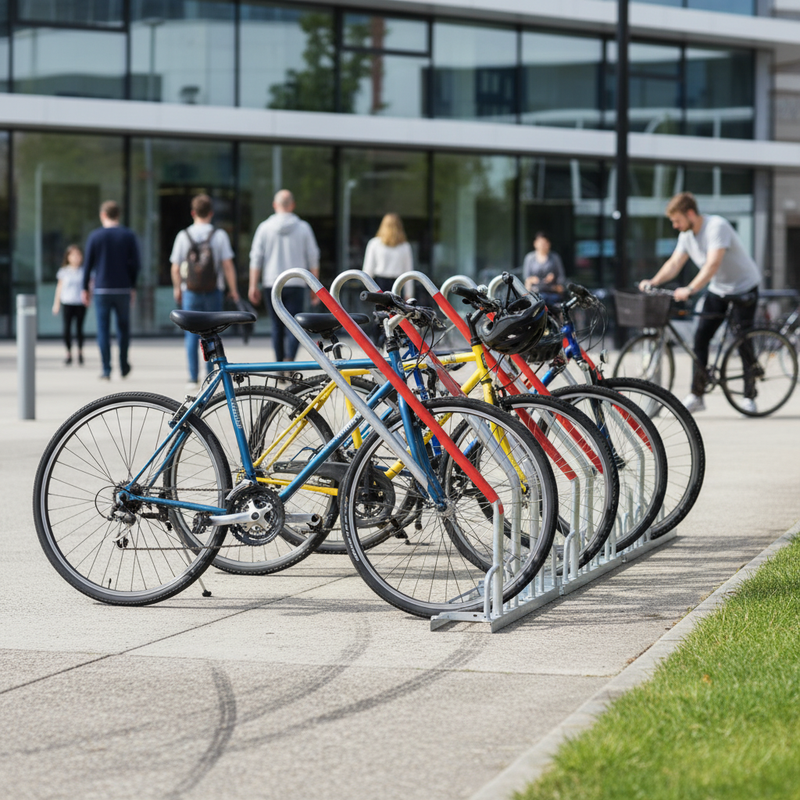 Gray Heavy Duty Galvanised Steel Bike Rack for 2-6 Bikes Capacity