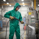 Dim Gray Heavy Duty Waterproof Coverall - Green for Industrial Use