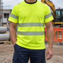 Hi-Vis Class 2 Short Sleeve T-Shirt with Reflective Tape - Yellow/Navy