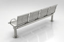 Stainless Steel Seat 3-seater or 4-seater with armrests (view 2)