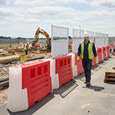 Light Gray Premium Barrier 50/50 Mesh & Solid Hoarding Panel System