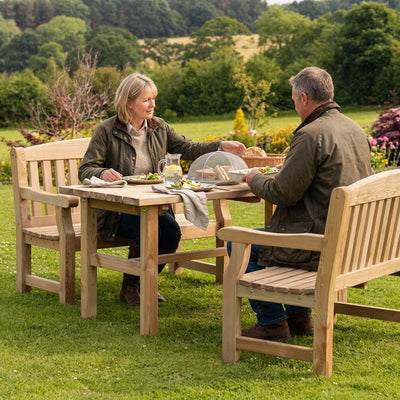 Wooden Table and Bench Set - Outdoor Dining