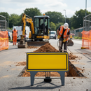 Gray Premium Yellow/Black 1050 x 450mm Q-Sign for Safety and Visibility
