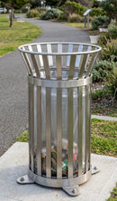 Stainless Steel Coastal Litter Bin 60–100L Flared Top