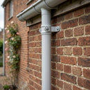Aluminium Downpipe Length Eared Socket 63mm Dia x 3m — RAL 7035 (in use)