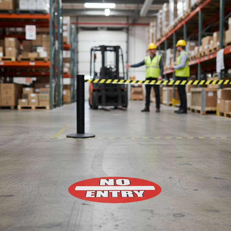 Rosy Brown Premium No Entry Floor Sign - Slip Resistant Vinyl for Safety