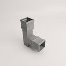 72x72mm Traditional Square Aluminium Downpipe Branches — RAL 7037 / 92.5 Degrees