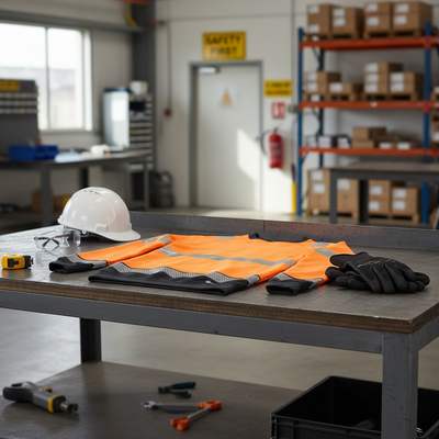 High-Visibility Two-Tone Sweatshirt - Orange and Black