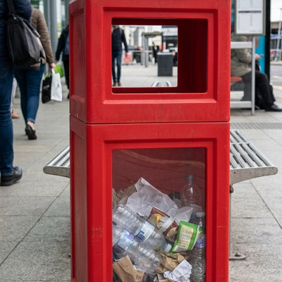 Square Litter Bin 45 Litre MDPE with Lid