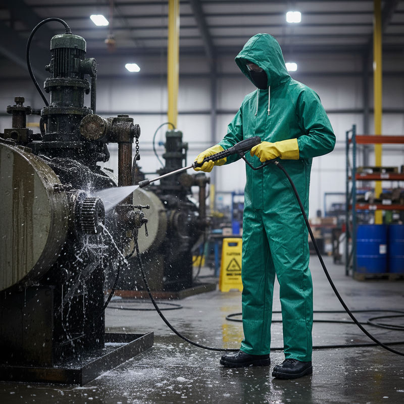 Dark Slate Gray Heavy Duty Waterproof Coverall - Green for Industrial Use