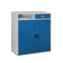 Gray Double Drawer & Shelf Standard Workstation