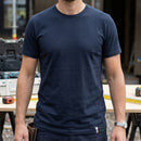 Slim Fit Cotton Crew Neck Work T-Shirt - Navy