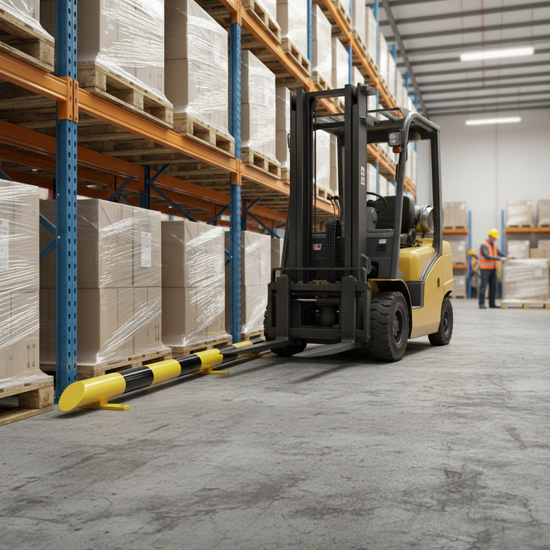Rosy Brown Heavy Duty Low Level Warehouse Protection Rail for Impact Absorption