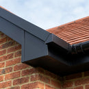 V Return Aluminium Fascia Board Gable Box Ends — RAL 9005 (in use)
