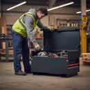 Dark Slate Gray Heavy Duty Site Storage Box - Secure Tool Vault with Gas Struts