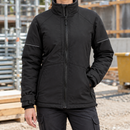 Women's Insulated Work Jacket with Reflective Trim - Black