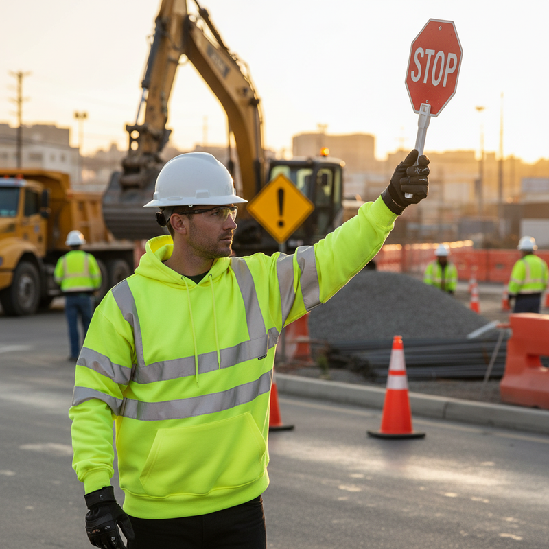 Dim Gray High-Visibility Premium Pull-over Hoodie - Saturn Yellow