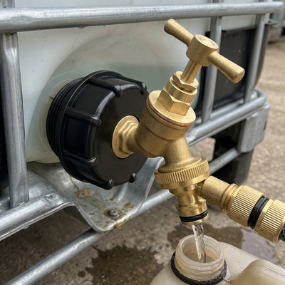 S60X6 IBC Tap with 1/2" Brass Bib and Snap-On Connector