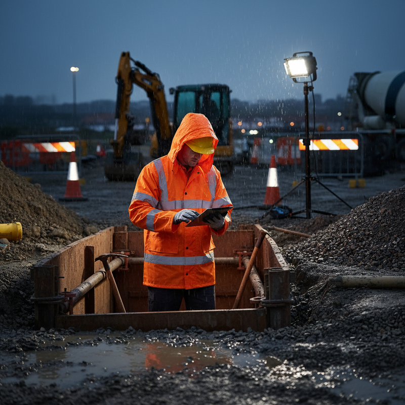 Dark Slate Gray High-Visibility Lightweight Jacket with Concealed Hood - Orange