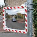 600 x 400mm P.A.S traffic mirror with red and white frame