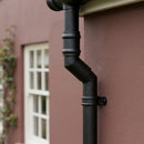 Traditional Aluminium Downpipe Bends 63mm Dia 92.5° 112.5° — Textured Black / 112.5 Degrees (in use)