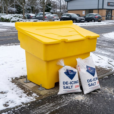 200 Litre Grit Bin with 200kg White Rock Salt Winter Pack