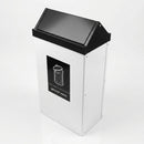 62 Litre General Waste Swing-Top Bin White PVC Steel (view 2)