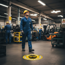 Dark Slate Gray Premium Attention Eye Protection Must Be Worn Floor Sign - 430mm Diameter