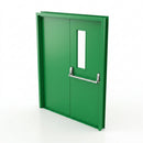 Double Heavy Duty Steel Door with Vision Panel and Panic Hardware (view 2)