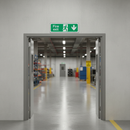 Dark Gray Premium Fire Safety Sign - Downward Arrow for Emergency Exits