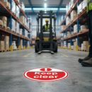 Light Slate Gray Premium Keep Clear Floor Sign - Red - Slip Resistant Safety Sign