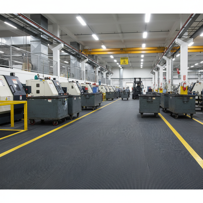 Dim Gray Premium Rubber Ribbed Mat - 6mm Thickness for Versatile Use